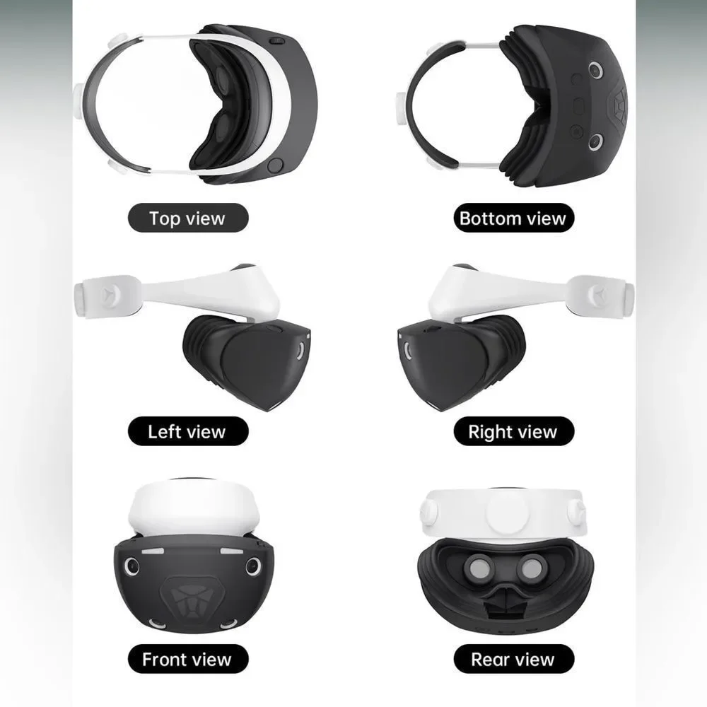 PS VR2 Face Cover W Shell Protective Face Cushion, Thumb Grips, & Cable Strap
